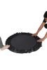 36" Foldable Mini Trampoline,Fitness Trampoline with Adjustable Handrail and Safety Pad,Indoor/Outdoor Exercise Rebound Trampoline for Kids