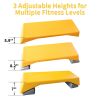 Aerobics Step Platform Height-Adjustable Fitness Equipment Stepper Trainer Exercise Step Platform Sliding Lifting Pad Yellow