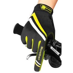 Cycling Gloves Touchscreen Bike Gloves 5MM Liquid Gel Pads Bicycle Gloves Shock-Absorbing Mountain Bike Gloves Men (Color: 052F-Yellow)