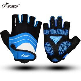 Cycling Gloves Touchscreen Bike Gloves 5MM Liquid Gel Pads Bicycle Gloves Shock-Absorbing Mountain Bike Gloves Men (Color: 095-Blue)