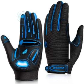 Cycling Gloves Touchscreen Bike Gloves 5MM Liquid Gel Pads Bicycle Gloves Shock-Absorbing Mountain Bike Gloves Men (Color: 122-Blue)