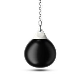 Home Gym 21 Inch Water Punching Bag with Adjustable Metal Chain (Color: Black)