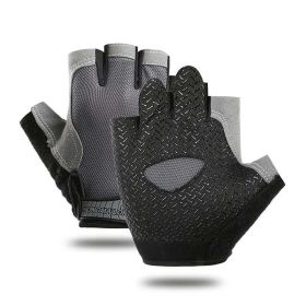 Breathable Fitness Gloves Gym Weightlifting Thin Non-slip Half Finger Gloves (size: L)